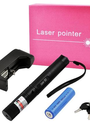 Ліхтар-зелений лазер 303, зу 220v, 1x18650