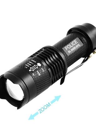 Фонарь police 8468-xpe, зу 220v, 1x14500/1xaa, zoom