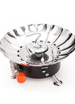 Пальник газова туристична з захистом від вітру intertool gs-0011