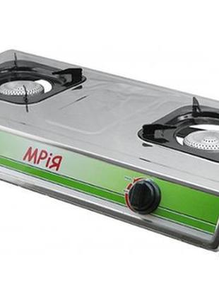 Плита газова плита мрія на 2 конфорки з п'єзопідпал нержавіюча...