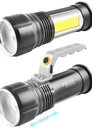 Ліхтар переносний police s912-xpe+cob(white+red), зу 220v/12v,...