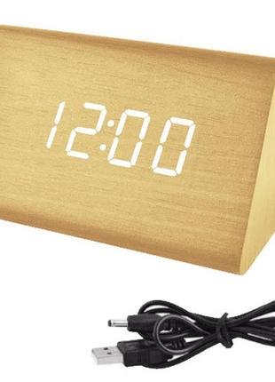 Годинник мережеві vst-864-6 білі, (корпус жовтий), usb