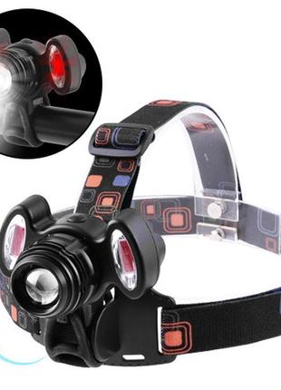 Велосипедний ліхтар + на лоб police 2118bike/3117-t6 + 2cob (r...