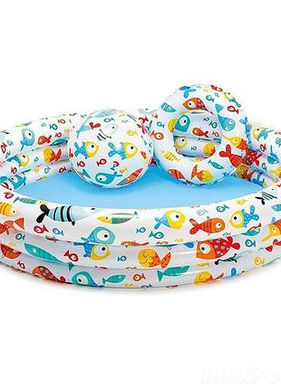 Дитячий надувний басейн intex 59469 «акваріум», 132 х 28 см, з...