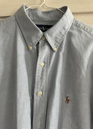 Голубая рубашка из мужского плеча oversized ralph lauren