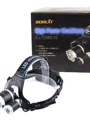 Ліхтар налобний police 6633/3000-t6+2xpe, зу 220v/12v, 2x18650