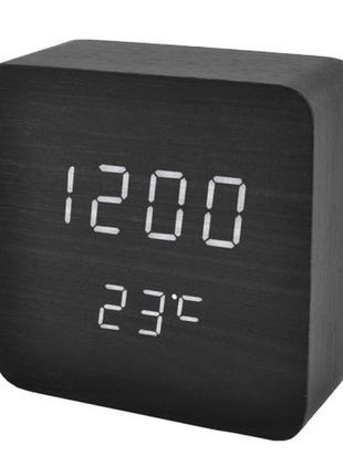 Годинник мережеві vst-872-6 білі, (корпус чорний) usb