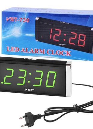 Годинник мережеві vst 730-2 зелені