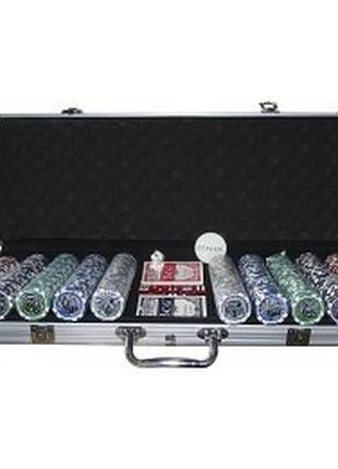 Покерний набір в алюмінієвому кейсі на 500 фішок номіналом №500n