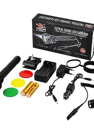 Ліхтар police q2808-t6,під рушницю,винос.кнопка,2x18650,зу 220v