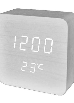 Годинник мережеві vst-872-6 білі, (корпус білий) usb