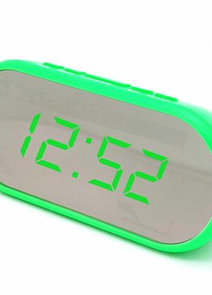 Годинник мережеві настільні vst 712y-4, зелені, usb
