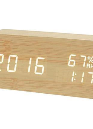 Годинник мережеві vst-862s-6 білі, (корпус жовтий) температура...