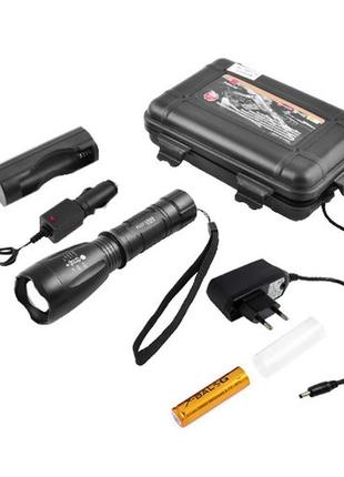 Ліхтар poliсe 1891-t6, зу 220/12v, 1x18650/3xaaa, zoom