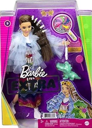 Лялька барбі екстра модниця в довгому райдужному платті barbie...