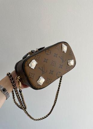 Популярна жіноча сумка форми барило louis vuitton коричневий принт луї віттон на плечі бренд в тренд упаковок8 фото