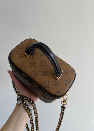 Популярная женская сумка формы бочонок louis vuitton коричневый принт луи виттон на плече бренд в упаковок тренд10 фото