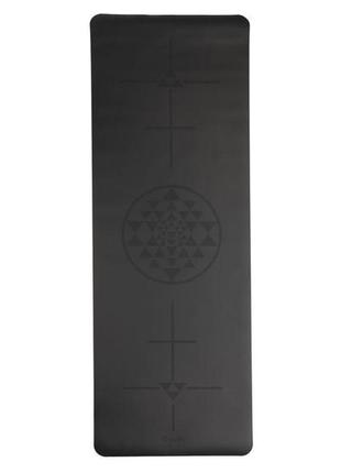 Килимок для йоги bodhi phoenix yantra alignment чорний 185х66х0.4 см