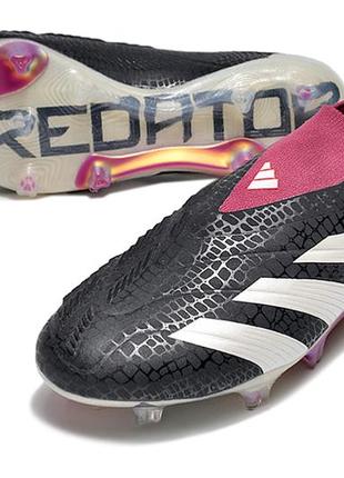 Бутси adidas predator fg black&white адідас предатор fg біло-чорні футбольне взуття з шипами біло-чорного кольору унісекс3 фото