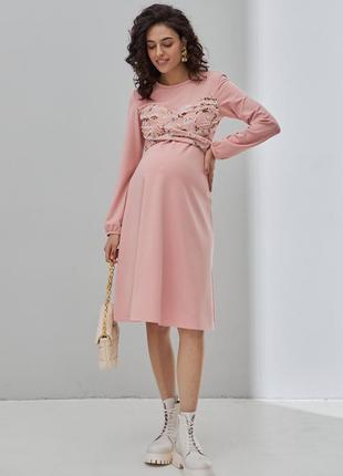 Вишукана сукня для вагітних та годуючих з драпіруванням із шифону magnolia