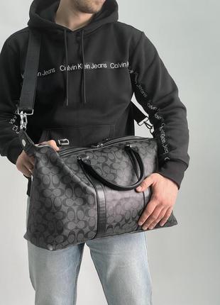 Сумка coach voyager duffle bag in charcoal