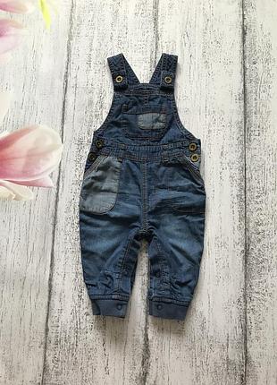 Крутой джинсовый комбинезон штаны george 3-6мес