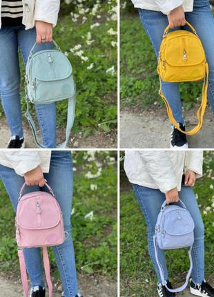 Яркие рюкзаки-сумки (черный, желтый,розовый, зеленый,фиолет),2 фото
