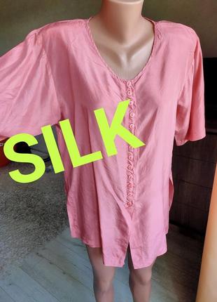 Шелковая блуза на лето, пог 54.5_55 см