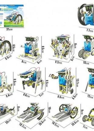 Конструктор детский роботы с солнечной панелью и моторчиком solar robot kit 13 в 13 фото