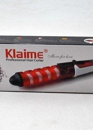 Плойка спіральна для волосся klm 2223 red