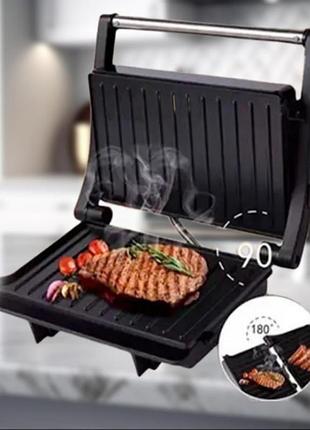 Притискний електричний гриль з індикатором нагрівання та знімним піддоном для жиру raf r.240 1000вт