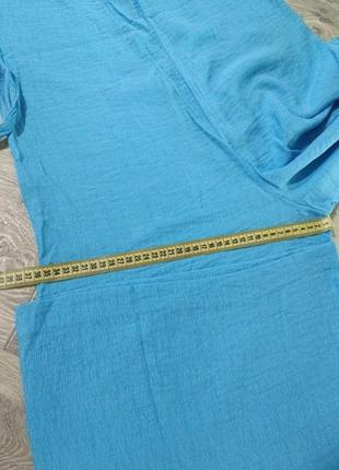Блакитний комбінезон кюлоти з широкими штанинами h&m на літо сток4 фото