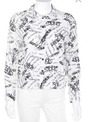 Сорочка рубашка графіті з надписами з написами блузка2 фото