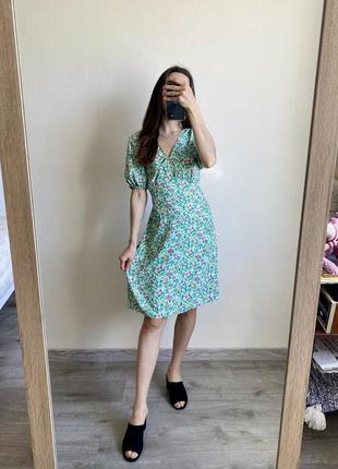 Цветочное платье tu в цветах зеленая меди женская весенняя летняя1 фото