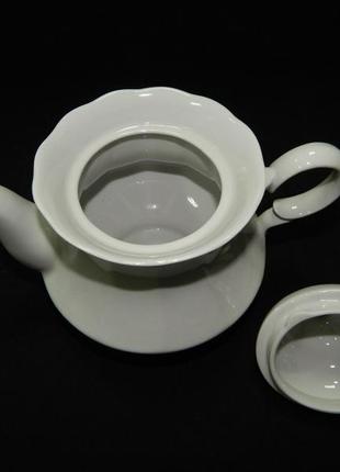 Чайник заварний серпанок "білий" коростенський фарфор.2 фото