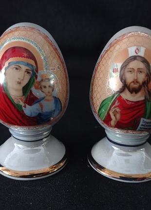 Яйце декоративне / статуетка яйце № 2 95г "іс.хр., б. м." коростенський фарфор, ручна робота.