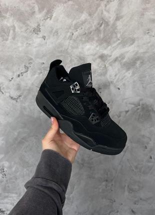 Женские кроссовки jordan 4 black white sb