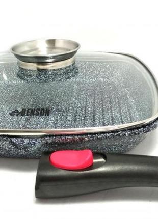 Сковорода гриль з кришкою benson bn-310 — 28 см1 фото