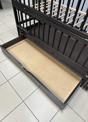 Дитяче ліжко з шухлядою бук темно-коричневе5 фото