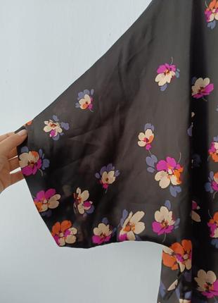 Домашний халат одежда для дома накидка кимоно цветочный принт6 фото