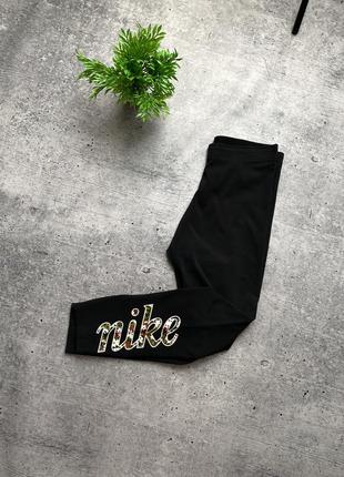 Женские лосины nike sportswear femme leggings camo floral logo2 фото