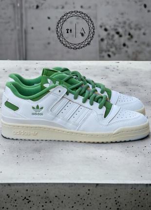 Adidas originals forum 84 low cl white green мужские кроссовки2 фото