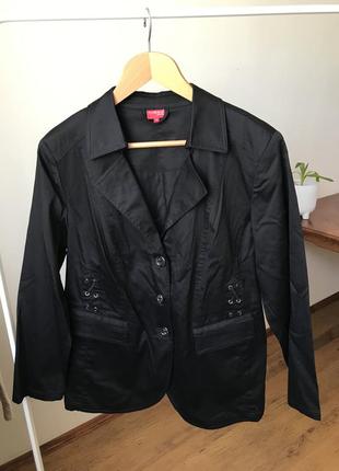 Хлопковый качественный легкий черный пиджак