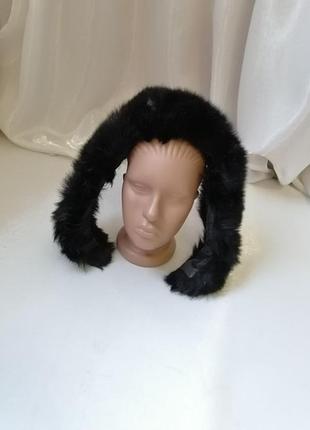 Опушка на капюшон искусственный мех чёрный цвет