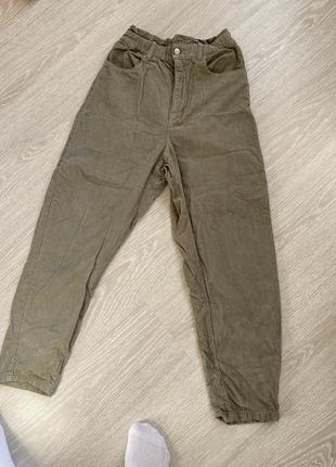 Вельветовые женские брюки mom zara размер s