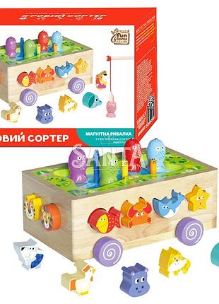 Деревянная детская рыбалка на магните