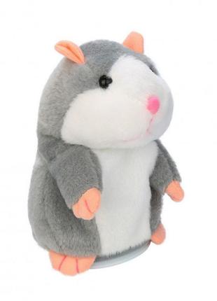 Говорящий хомяк-повторюшка woody o'time серый