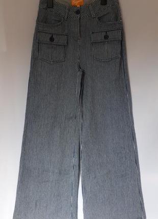 Котонові штани - джинси кльош* палаццо високої посадки kanabeach elegant (розмір 36-38)