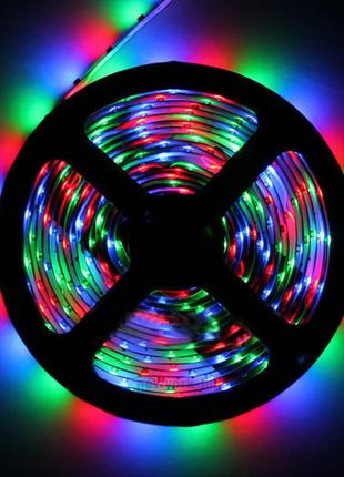 Светодиодная многоцветная led лента 3528 rgb 5 метров с пультом3 фото