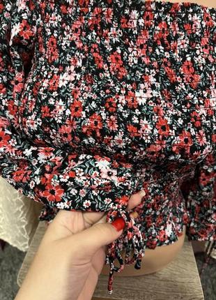 Женская кофточка в цветочек/женская блузка в цветочный принт4 фото